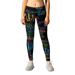 Quote affirmations SUSA Custom Leggings | Photomontage, Pop Art, Plastic, Typography, Metal, Mosaic, Wood, Decoupage, Blac And White, Abtract 