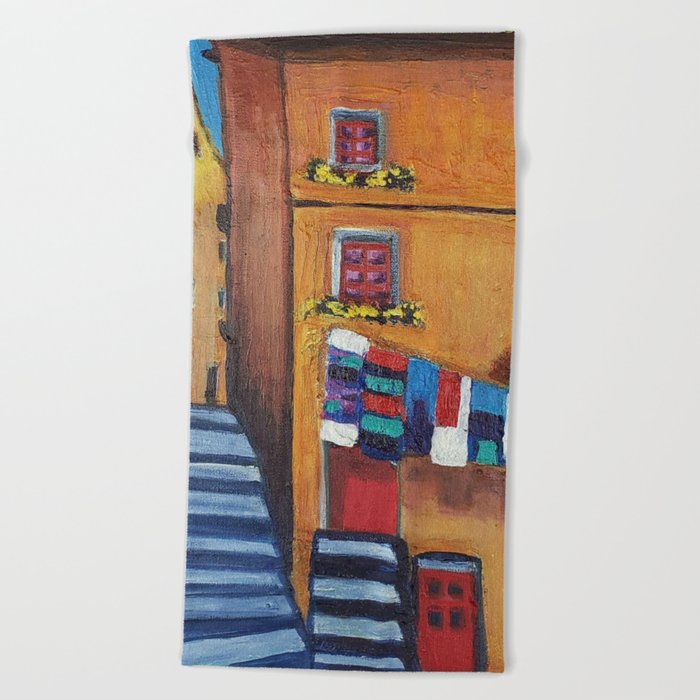 Laundry Day in Portugal Acrylic Beach Towel