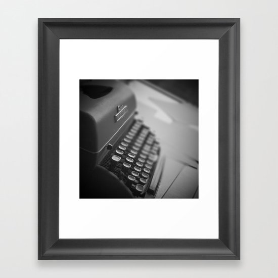 Black and White Typewriter Framed Art Print