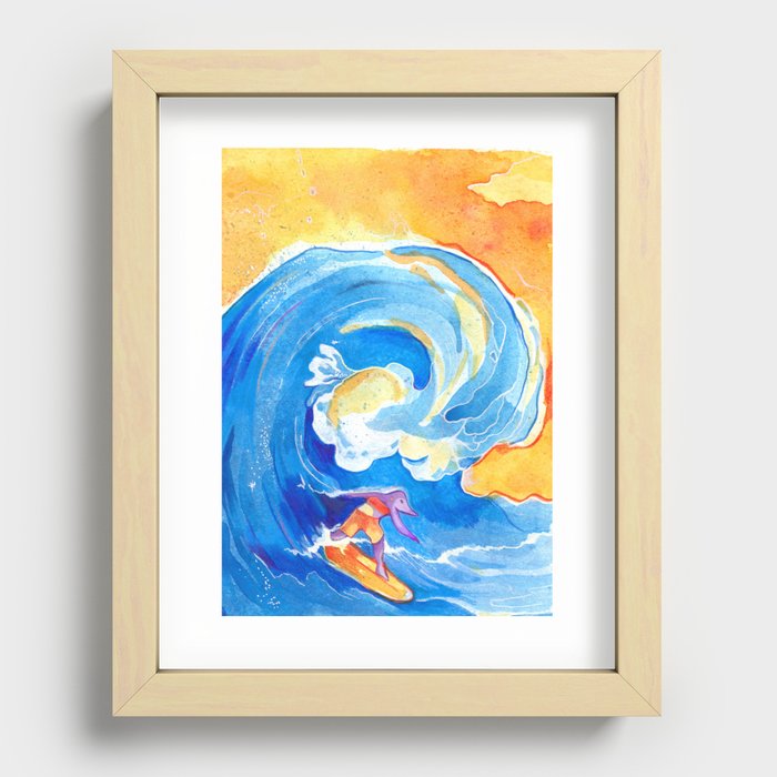 Surfing Recessed Framed Print