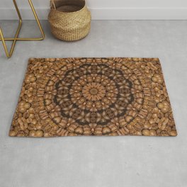 Coffee beans mandala - Mix of dark and light roast Area & Throw Rug