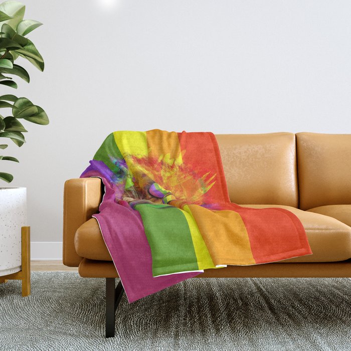 Rainbow Lion Pride Throw Blanket