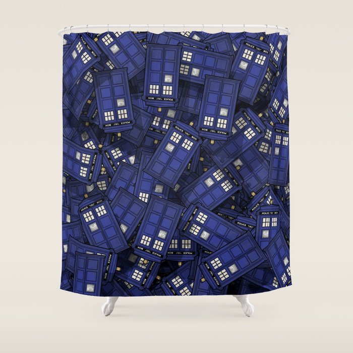 Tardis Shower Curtain By 10813apparel Society6 Tardis Shower Curtain
