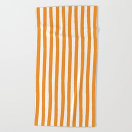 Orange and White Cabana Stripes Palm Beach Preppy Beach Towel
