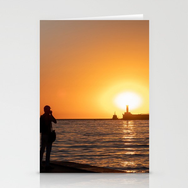 Bay of the city of Sevastopol at sunset  Stationery Cards
