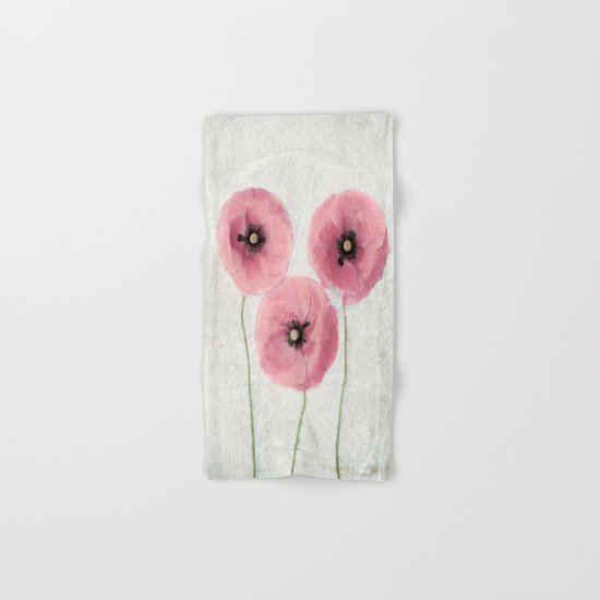Pink Vintage Poppies II Hand & Bath Towel