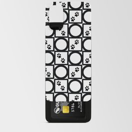 Black and White Geometric Paw Pattern Android Card Case