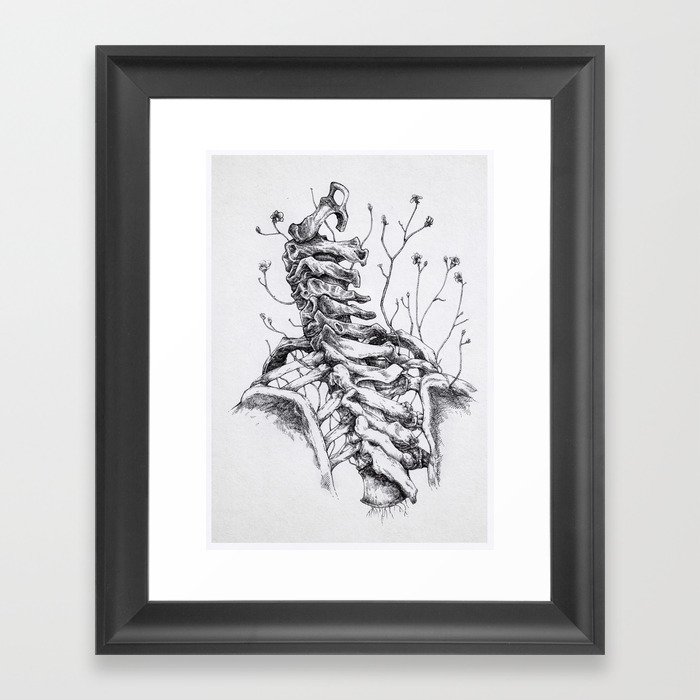 Sono crepe e spine che avanzano tra le vertebre. Framed Art Print