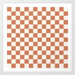 Checkerboard - Terracotta Art Print