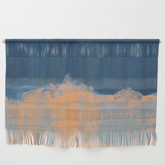 Summer Beach Abstract | Orange Blue Painting Wall Hanging