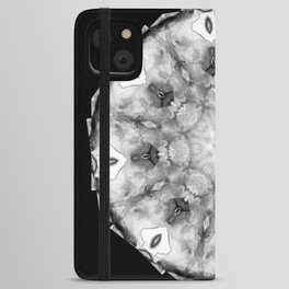 Black White And Gray Art - Crystal Light Mandala iPhone Wallet Case
