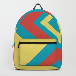 Aqua Yellow Red Diamond Minimal Illustration 2021 Color of the Year AI Aqua and Accent Shades Backpack