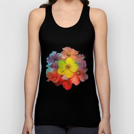 Colorful Hibiscus Bouquet Unisex Tank Top