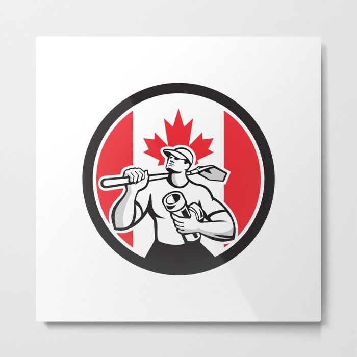 Canadian Drainlayer Canada Flag Icon Metal Print