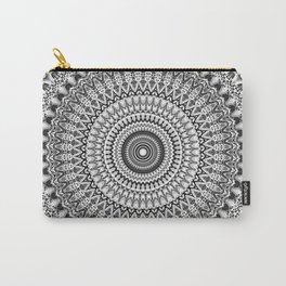 Gray Black and White Mandala Carry-All Pouch