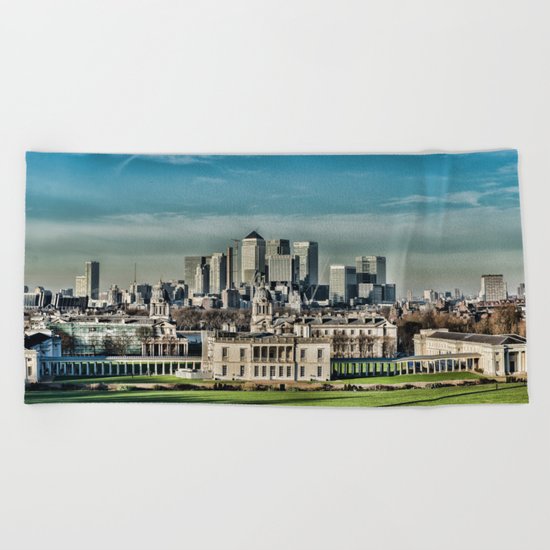 London - Canary wharf Towers Beach Towel