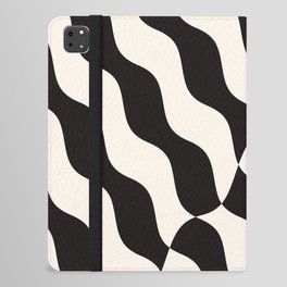 Retro Abstract Liquid Swirl Pattern in Black & White iPad Folio Case