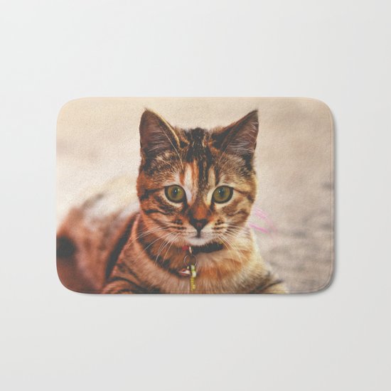 Cute Young Tabby Cat Kitten Kitty Pet Bath Mat