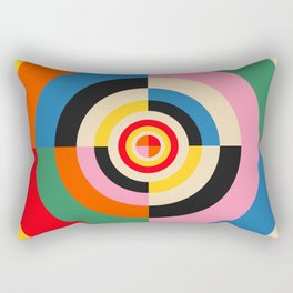 Bold Rainbow Sunflower, Circles, Girl and Pop Wave Rectangular Pillow