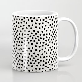 Preppy brushstroke free polka dots black and white spots dots dalmation animal spots design minimal Coffee Mug