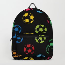 Soccer balls doodle pattern. Digital Illustration Background Backpack