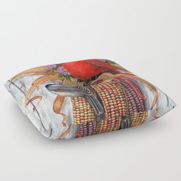 Birds & Indian Corn Floor Pillow