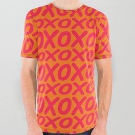 Orange pink Hugs and kisses Valentine gift All Over Graphic Tee