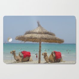 Camels on the beach  Cutting Board