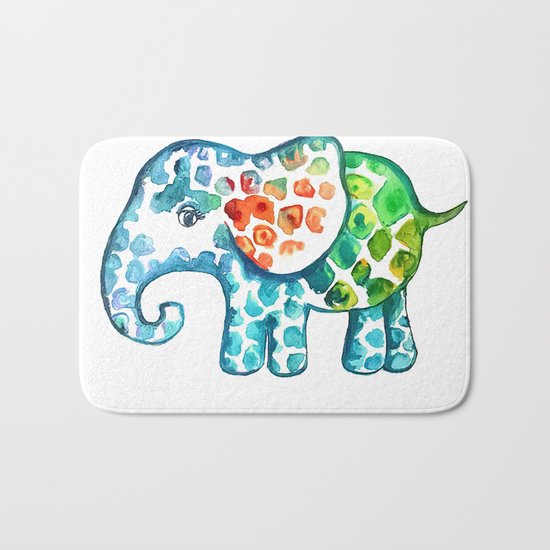 Rainbow Elephant Bath Mat