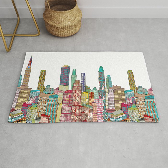 new york modern Rug by bri.buckley Society6