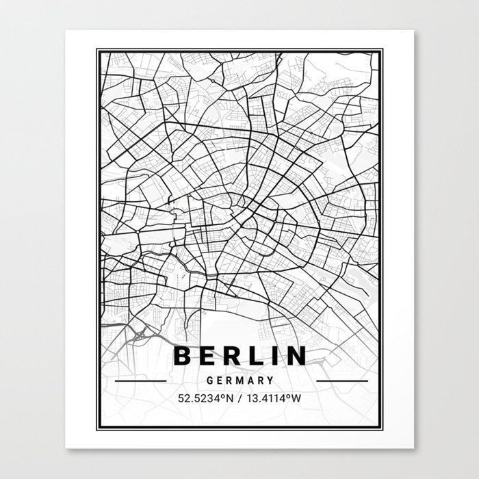 Berlin tourist map Canvas Print