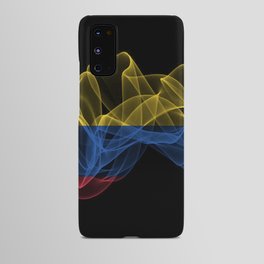 Colombia Smoke Flag on Black Background, Colombia flag Android Case