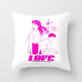 Anime Love Heart Design Throw Pillow