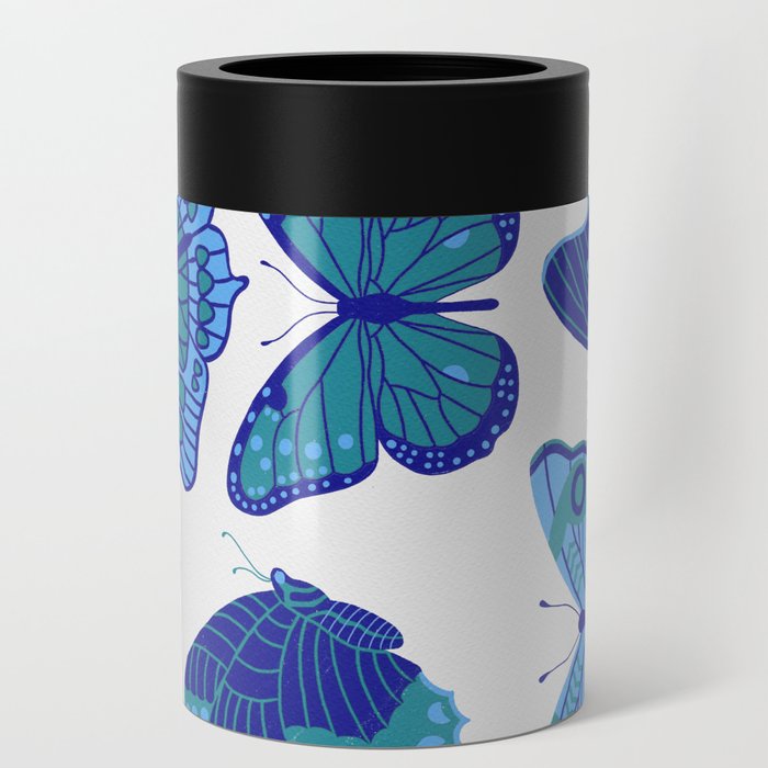 Texas Butterflies – Blue and Teal Can Cooler