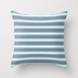 [ Thumbnail: Light Slate Gray & Light Cyan Colored Lines/Stripes Pattern Throw Pillow ]