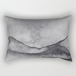 Black AnD White Watercolor Landscape Rectangular Pillow