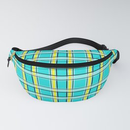 #Turquoise #yellow #plaid Fanny Pack