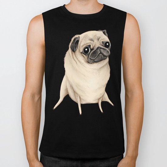 Sweet Fawn Pug Biker Tank