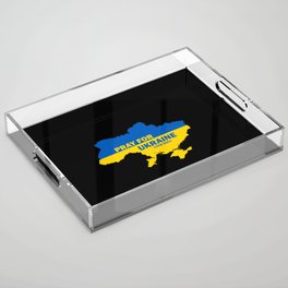 Pray for Ukraine #StopWar blue yellow Acrylic Tray