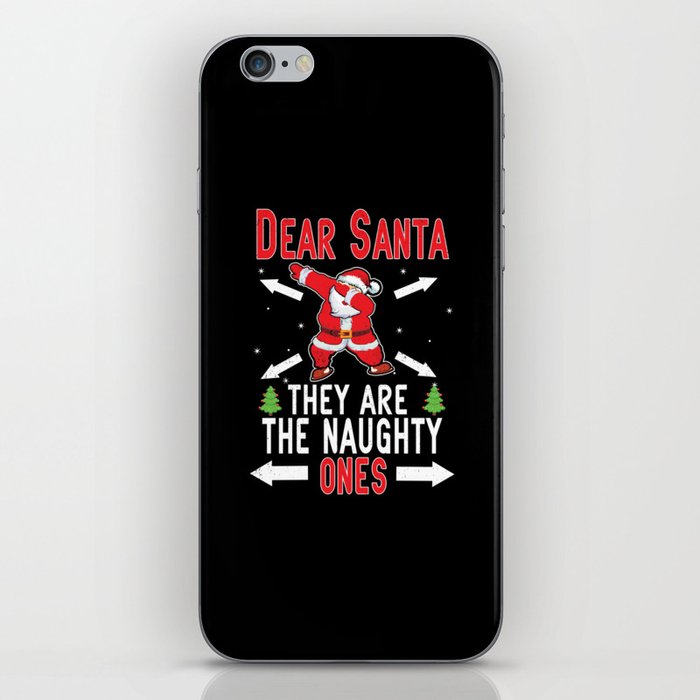 Dear Santa Naughty Ones Winter December Christmas iPhone Skin