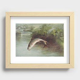 Leaping Brook Trout Recessed Framed Print