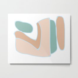 Mid Century Modern 1701 Metal Print | Design, Modern, Abstractart, Contemporary, Art, Teal, Graphicdesign, Abstract, Tan, Midcentury 