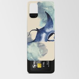 Blue Water Coloured Manta Ray Android Card Case