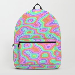 Neon Rainbow Ripples Backpack | Groovy, Hippie, Rainbow, Colorful, Surreal, Acidtrip, Bizarre, Neon, Ripple, Weird 