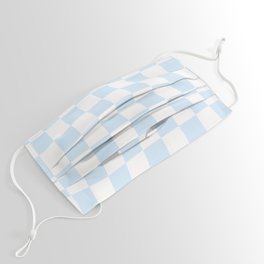 Baby Blue Checkered Phone Case Face Mask