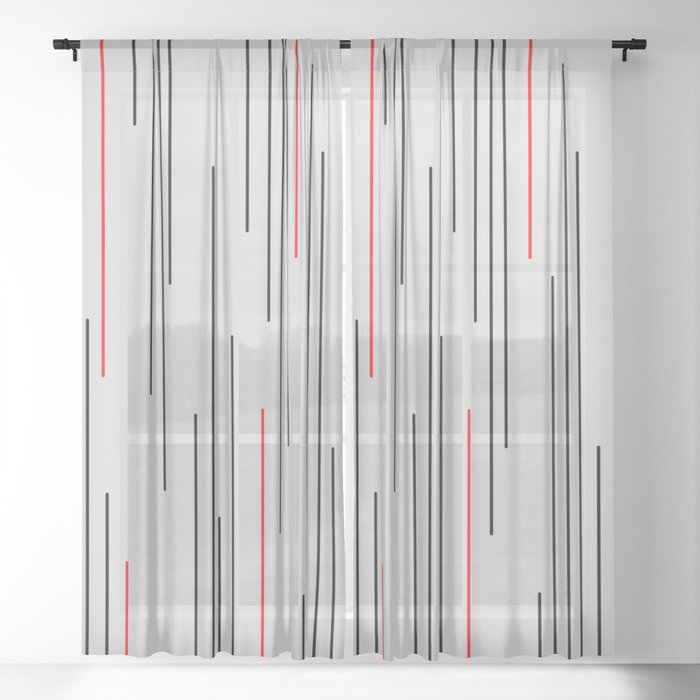 Black Gray Red Sheer Curtain By, Red Black Grey Curtains