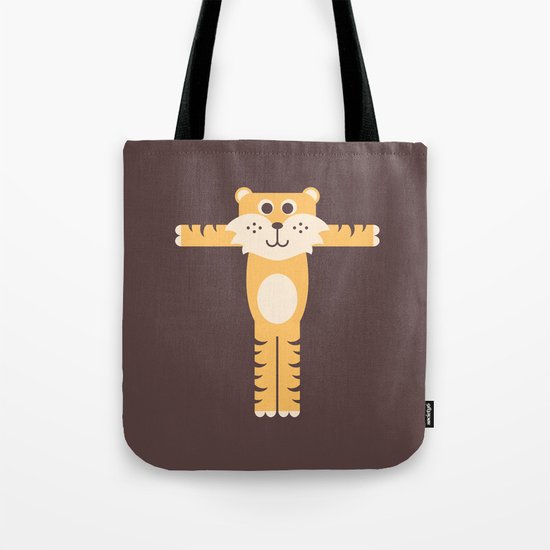Letter T // Animal Alphabet // Tiger Monogram Tote Bag