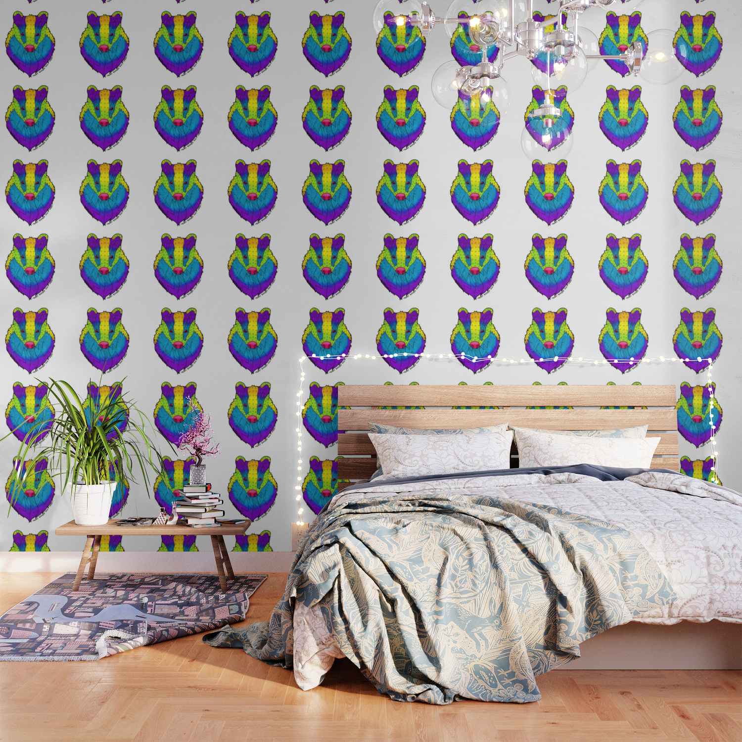 Neon Honey Badger Wallpaper By Inkedfoxbybrittney Society6