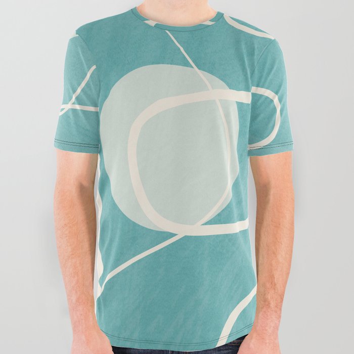 Abstract Face Line Art 15 All Over Graphic Tee
