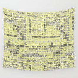 yellow and grey ink marks hand-drawn collection Wall Tapestry